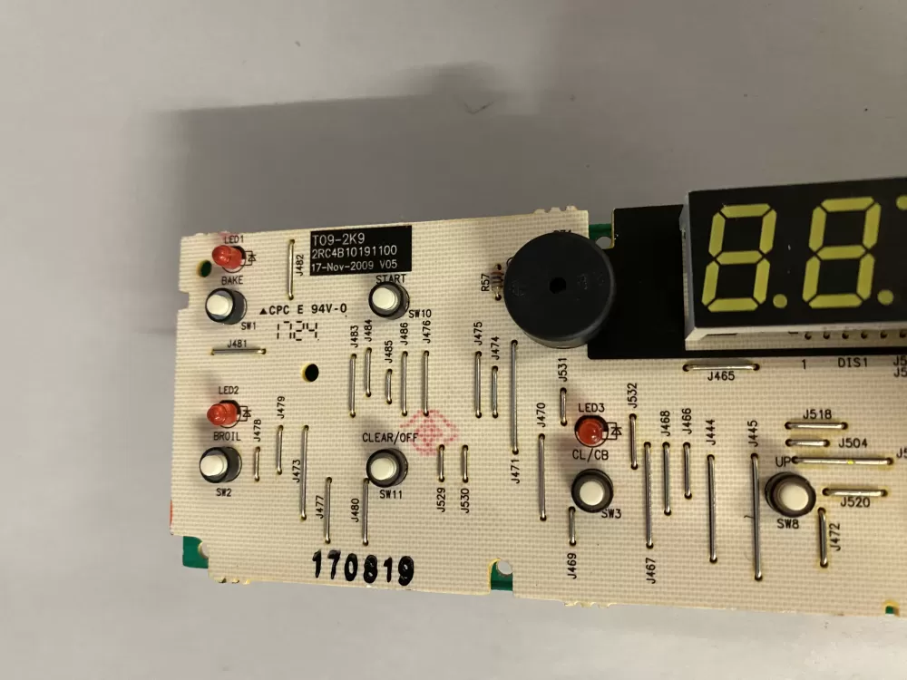 GE 2RC4B10191100 T09 2K9 Range Oven Control Board AZ219350 | BK751