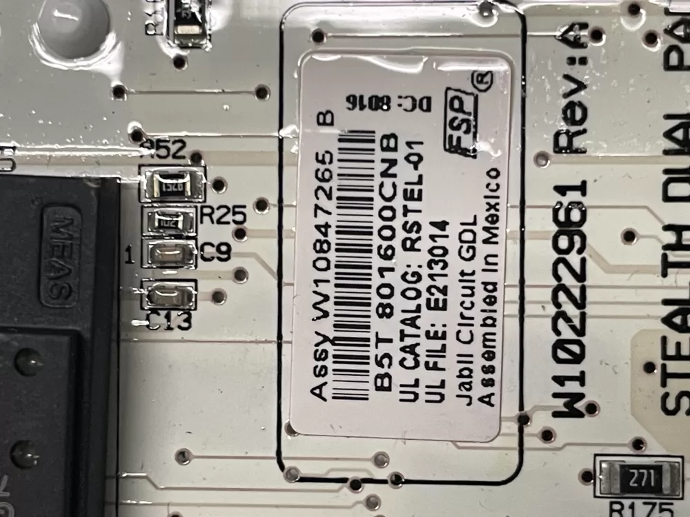 Whirlpool W10847265 w10222961 interface control board AZ21573 | WM1149