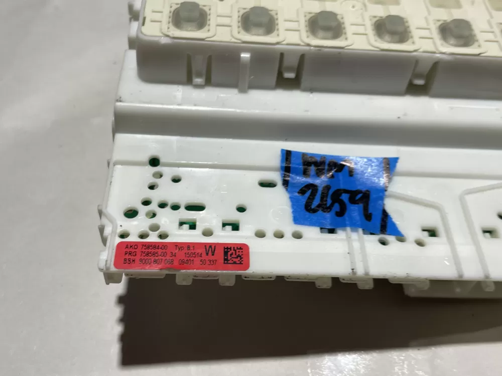 Siemens Bosch Dishwasher Control Board Part # 716349-04 AZ140466 | Wm2159
