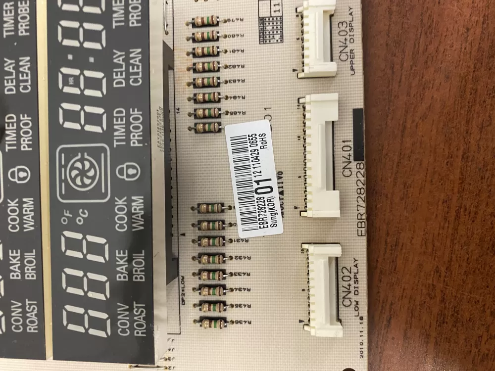 LG EBR72822801 Range Display Control Board AZ35609 | BK425