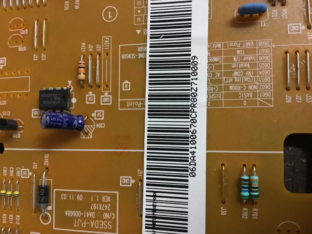 Samsung DA41-00670C DA41-00668A Refrigerator Control Board AZ18329 | NR48