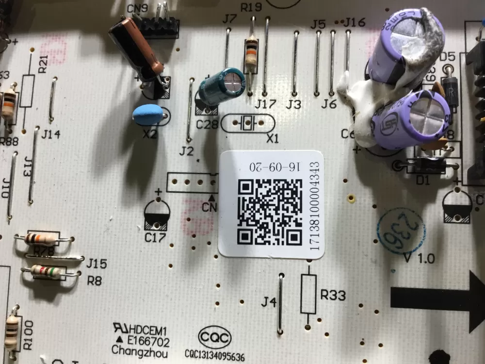 Midea 17138100004343 Washer UI Control Board AZ46705 | NR1781