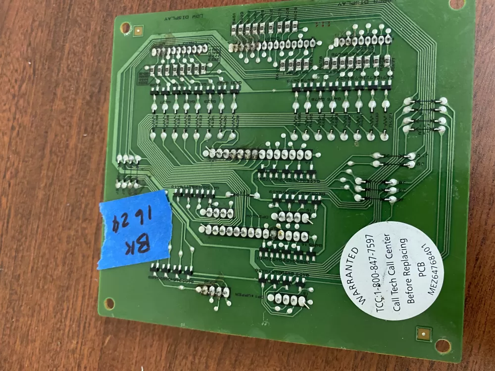 LG EBR72822801 Range Display Control Board AZ29970 | BK1624