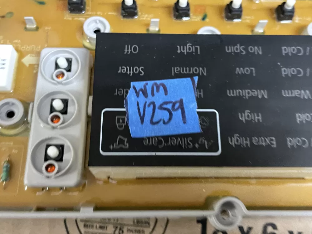 Samsung DC92-00130A DC92-00125A Washer UI Control Board AZ100614 | Wmv259