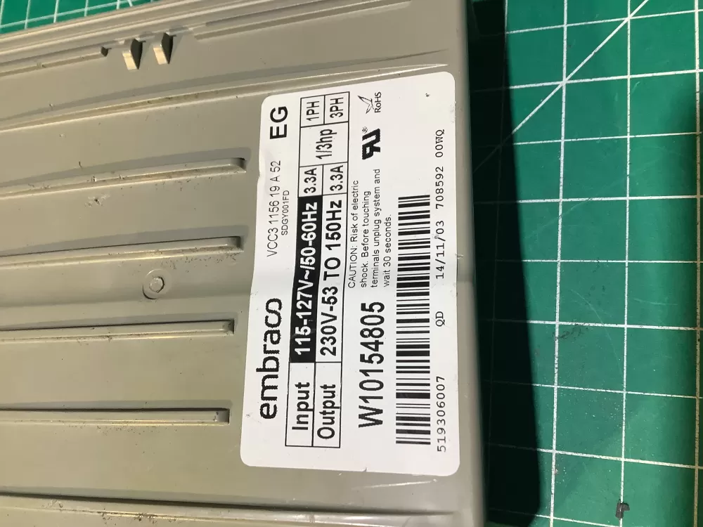 Whirlpool W10154805 Refrigerator Inverter Control Board AZ134272 | NR1198