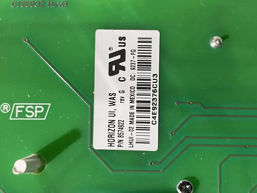 Whirlpool 8574922 Washer Control Board User Interface AZ92500 | Wmv94