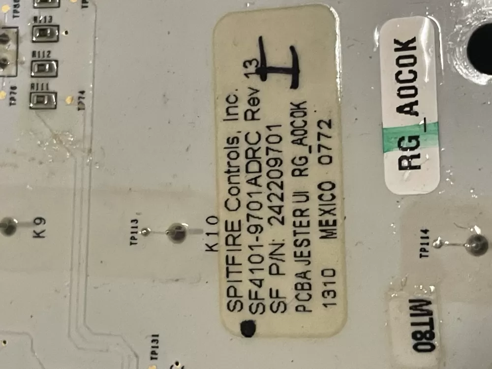 Frigidaire Electrolux 242209701 Refrigerator Control Board AZ25833 | WM737