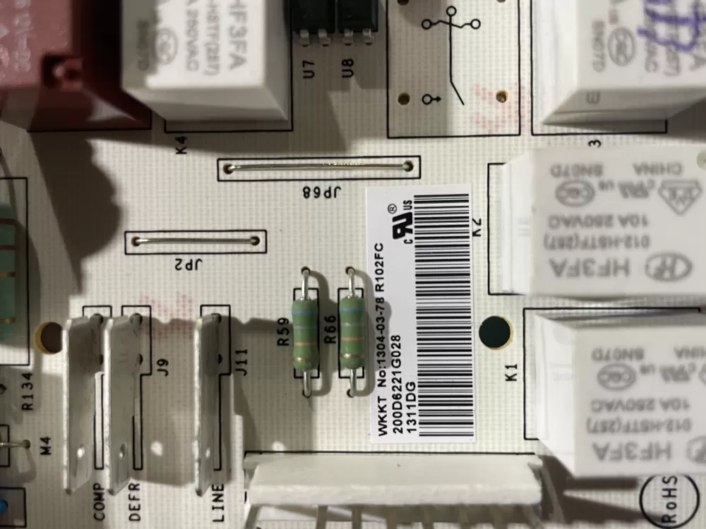 GE 200D6221G028 EBX1110P002 Refrigerator Control Board AZ187309 | Wm2037