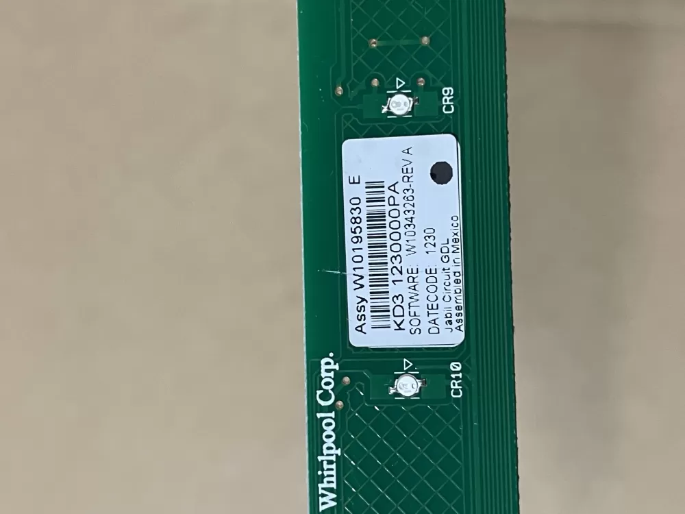 KitchenAid Whirlpool W10195830 Dishwasher Control Board AZ85476 | Wmv288