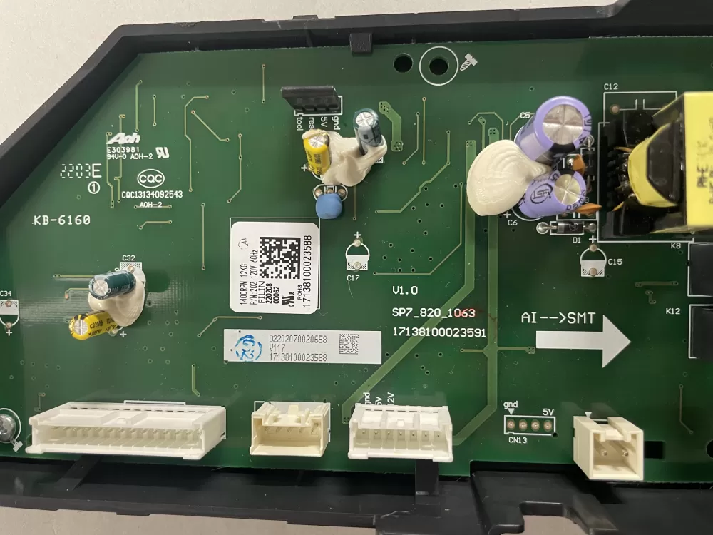 Midea 17138100023588 Washer UI Control Board AZ108174 | KMV67