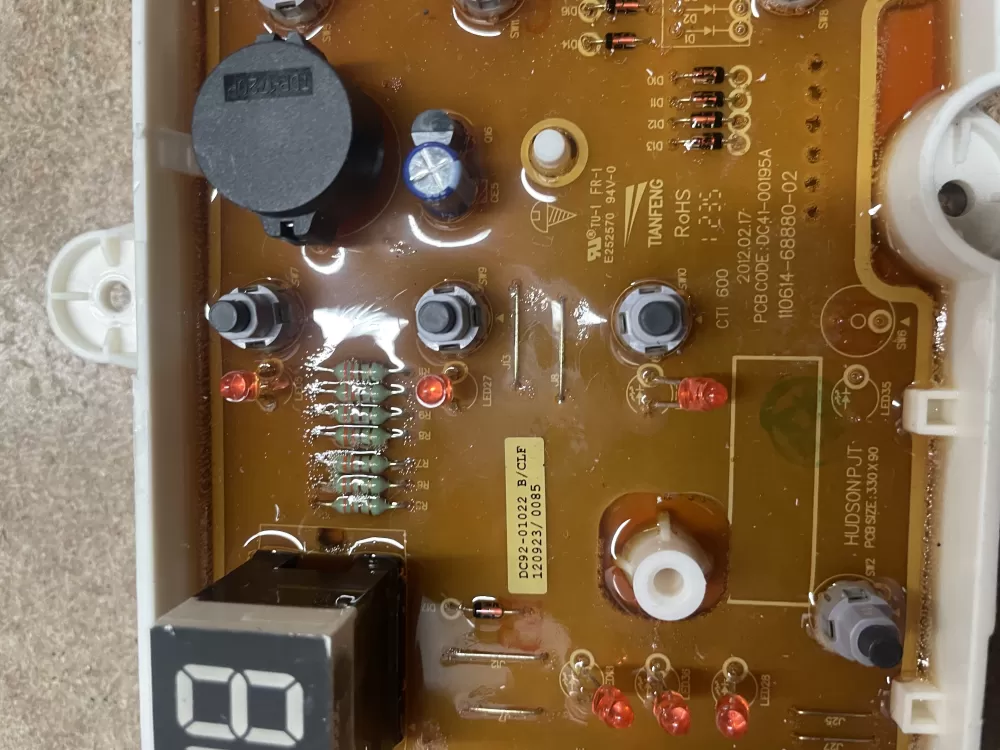 Samsung DC92-01022A Washer Control Board AZ6154 | KMV207