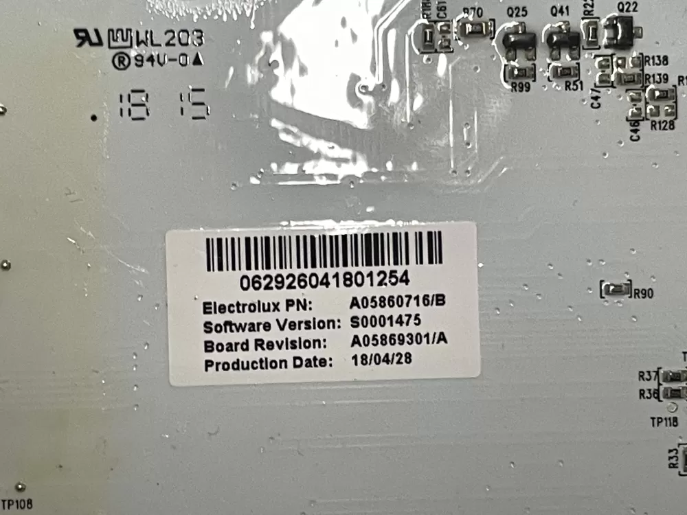 Electrolux A05860716/B A05869301/A Washer Main Control Board AZ14412 | 674