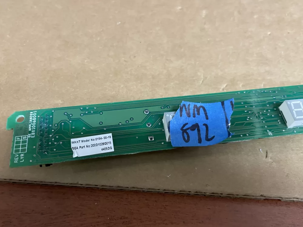 GE Refrigerator Display Control Board AZ102482 | Wm892