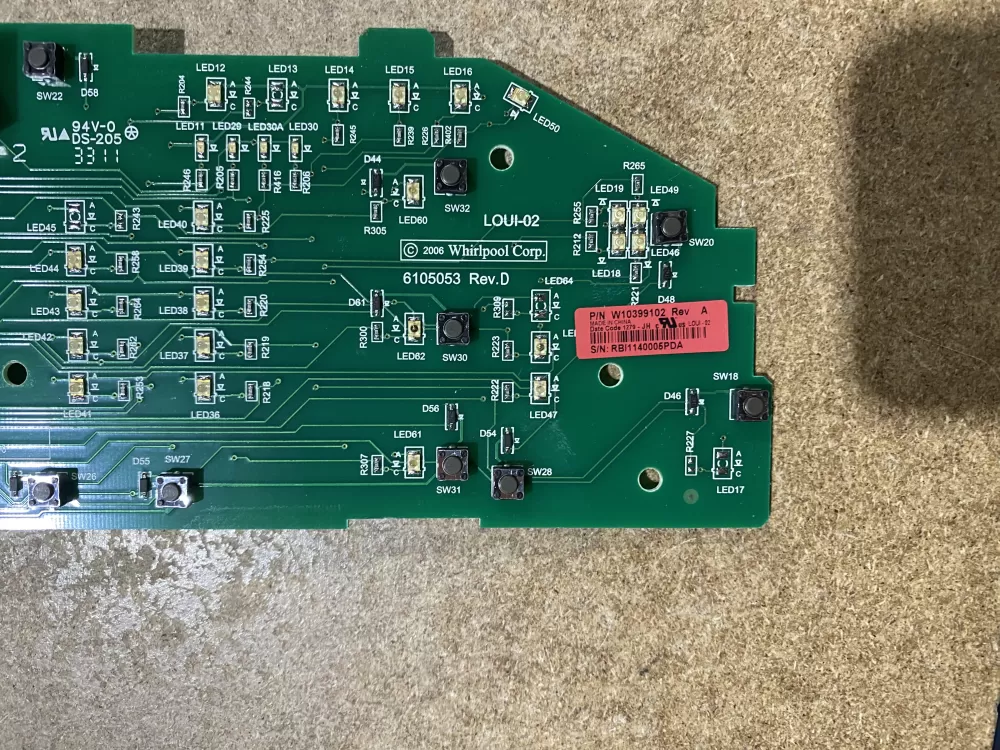 Whirlpool W10399102 WPW10394244 Washer Control Board AZ70640 | BK1114