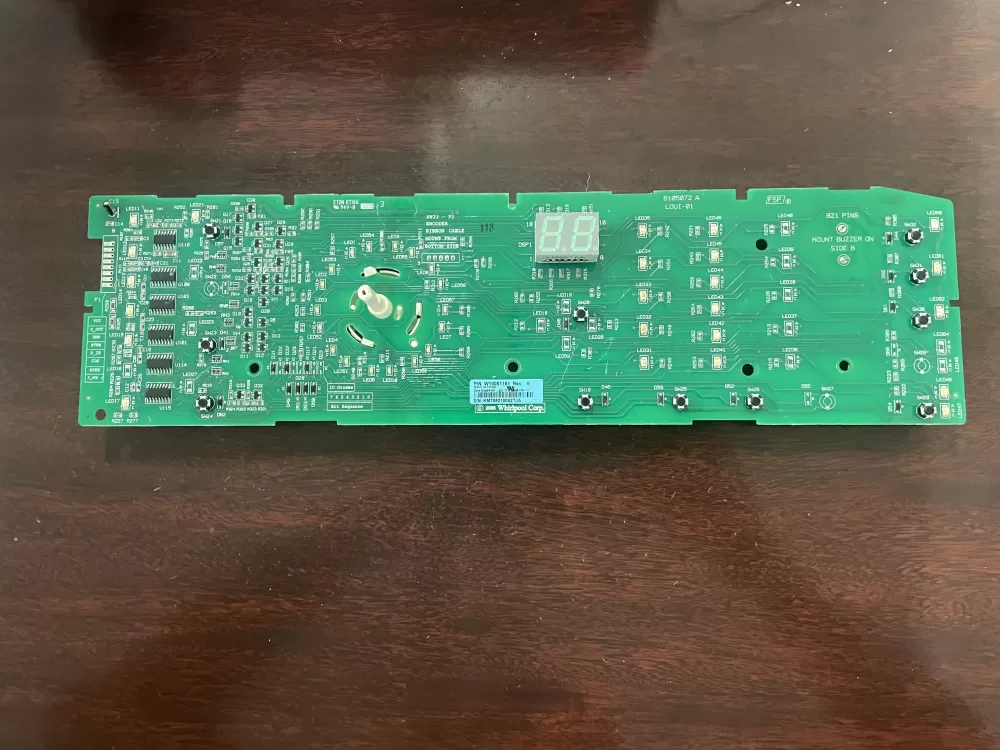 Whirlpool W10051161 Dryer User Interface Control Board