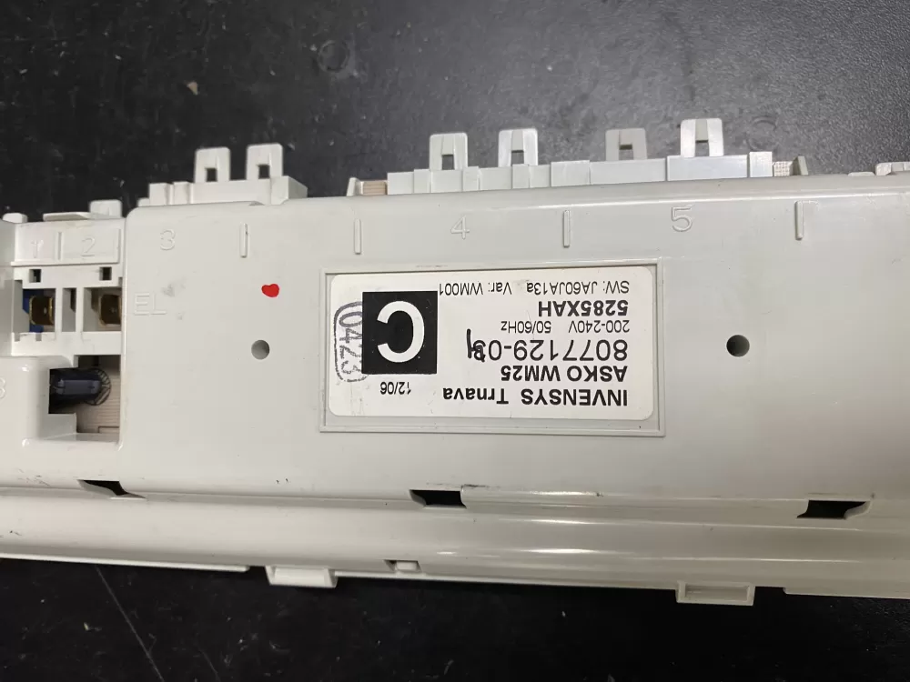 Asko 8077129-04 5285XAH W6342 Washer Control Board AZ5806 | BKV12