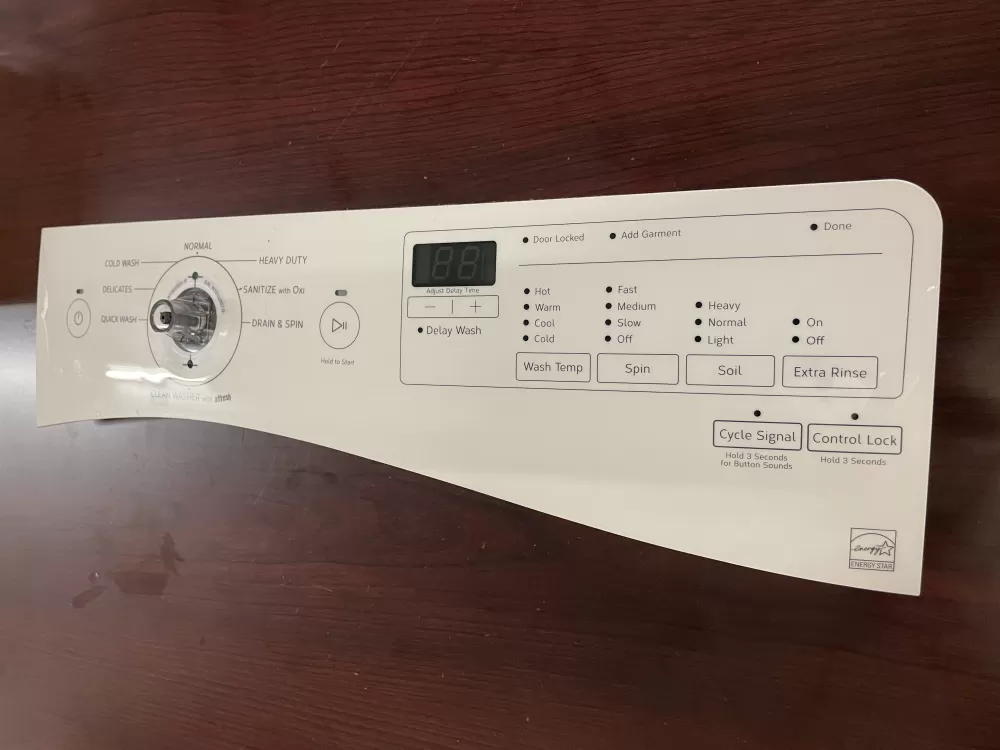Whirlpool W10911022  AP6038038  4461064  PS11769765  W10640073  W10825110  W10825110D Washer Control Panel