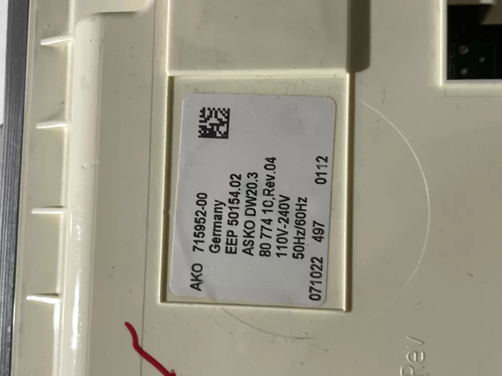 OEM Asko Viking Dishwasher DW20.3 main control board 445820 AZ198939 | Wm2771