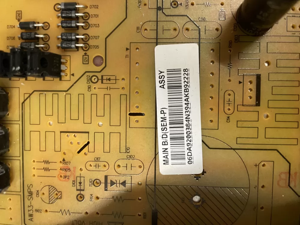 Samsung DA92 00384N Refrigerator Control Board AZ214541 | Wm957