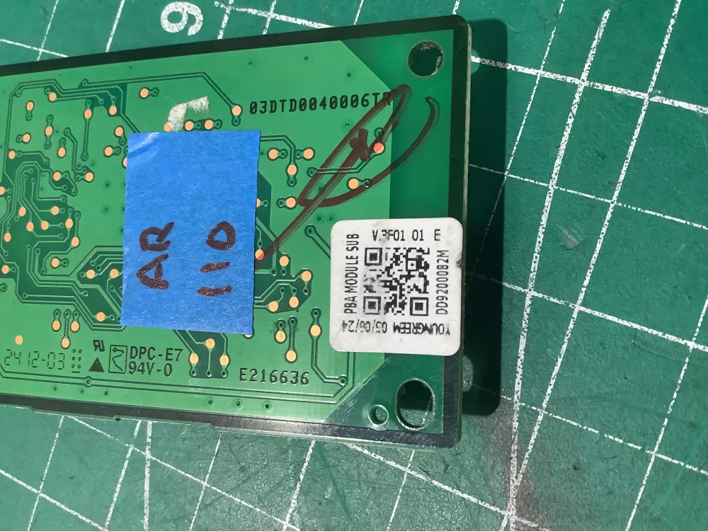 Samsung DD41 00016B Dishwasher Control Board AZ195982 | AR110
