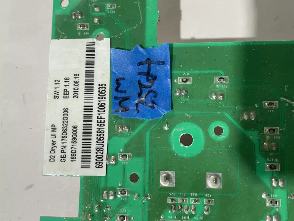 GE 175D6322G006 189D7159G006 Dryer Control Board AZ166190 | Wm2564