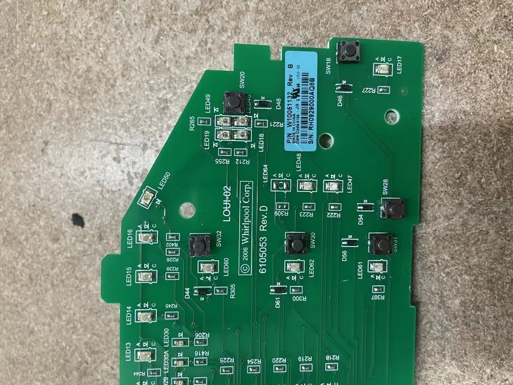 Whirlpool W10051132 W10051134 WPW10051132 Washer Control Board AZ18026 | KM1474