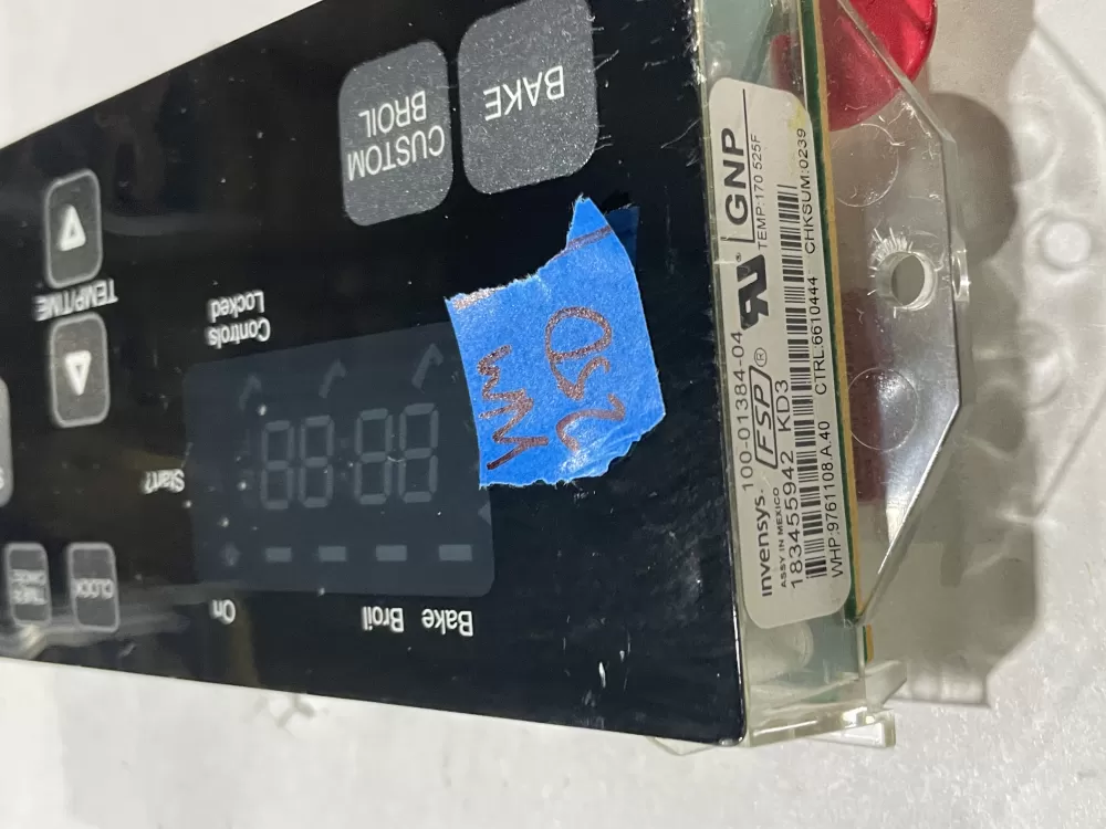 Whirlpool Range Control Board W/ Black Overlay 9761108 AZ164530 | Wm250