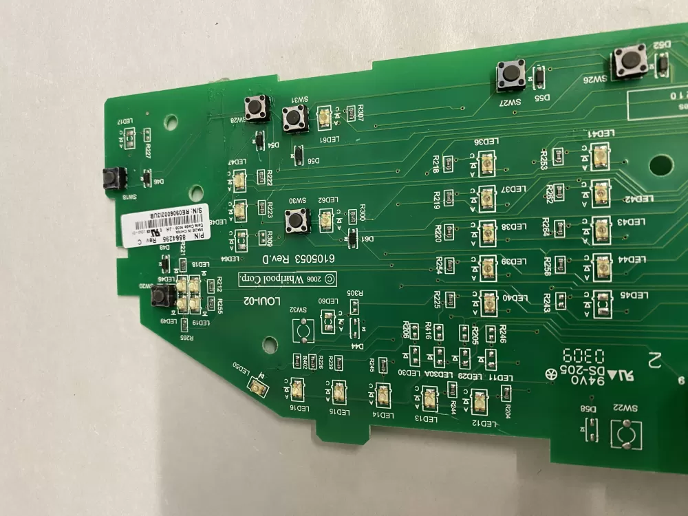 Whirlpool 8564295 User Interface Control Board AZ210980 | BK1355