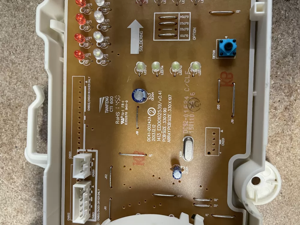 Samsung DC94 04367A Dc92 01624c Dryer Control Board AZ24248 | KMV163