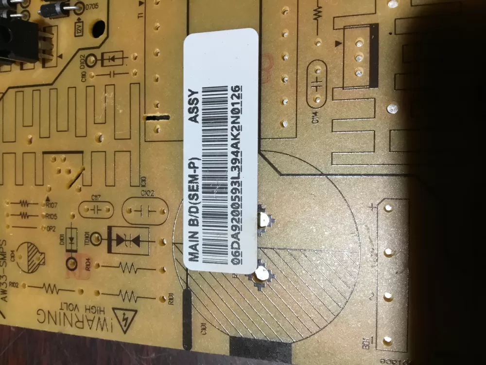 Samsung DA92 00593L Refrigerator Control Board AZ73128 | NR1235