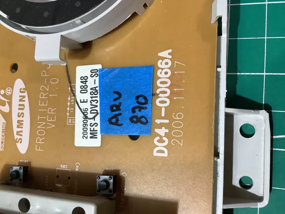 Samsung MFS-DV318A-S0 DC41-00066A Dryer UI Control Board AZ188933 | ARV870