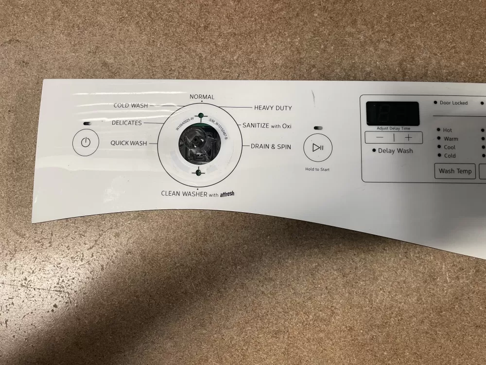 Whirlpool W10911022  AP6038038  4461064  PS11769765  W10640073  W10825110  W10825110D Washer Control Panel