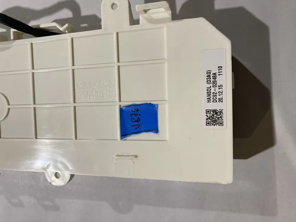 Samsung DC92-02648A Washer User Interface Control Board AZ191337 | BKV876