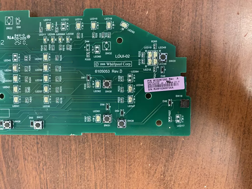 Whirlpool W10298626 W10297393 Dryer Control Board AZ53984 | BK1886