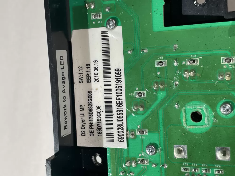 GE 175D6322G006 189D7159G006 Dryer Control Board AZ200187 | Wmv897