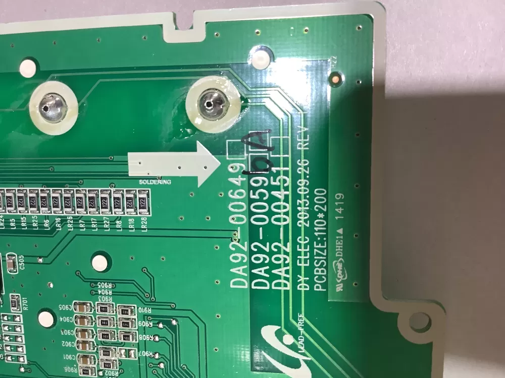 Samsung DA92 00649A Refrigerator Control Board Dispenser AZ142617 | ZC2398