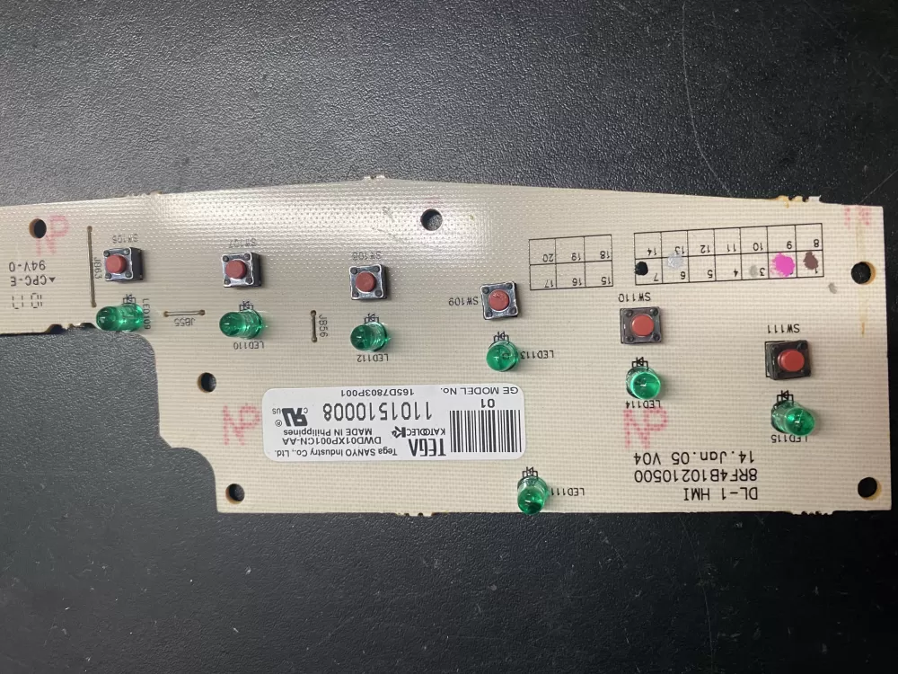 GE 165D7803P001 Dishwasher Control Board AZ21551 | BK1192