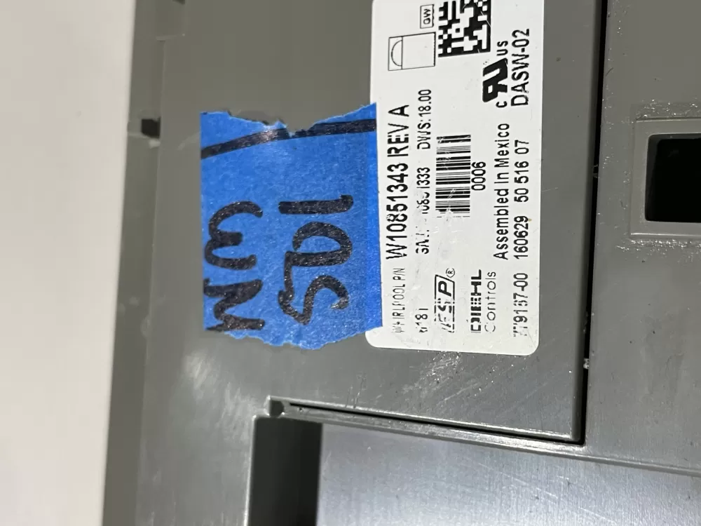 Whirlpool Kenmore W10746418 W10782663 Dishwasher Control Board AZ173085 | Wm501