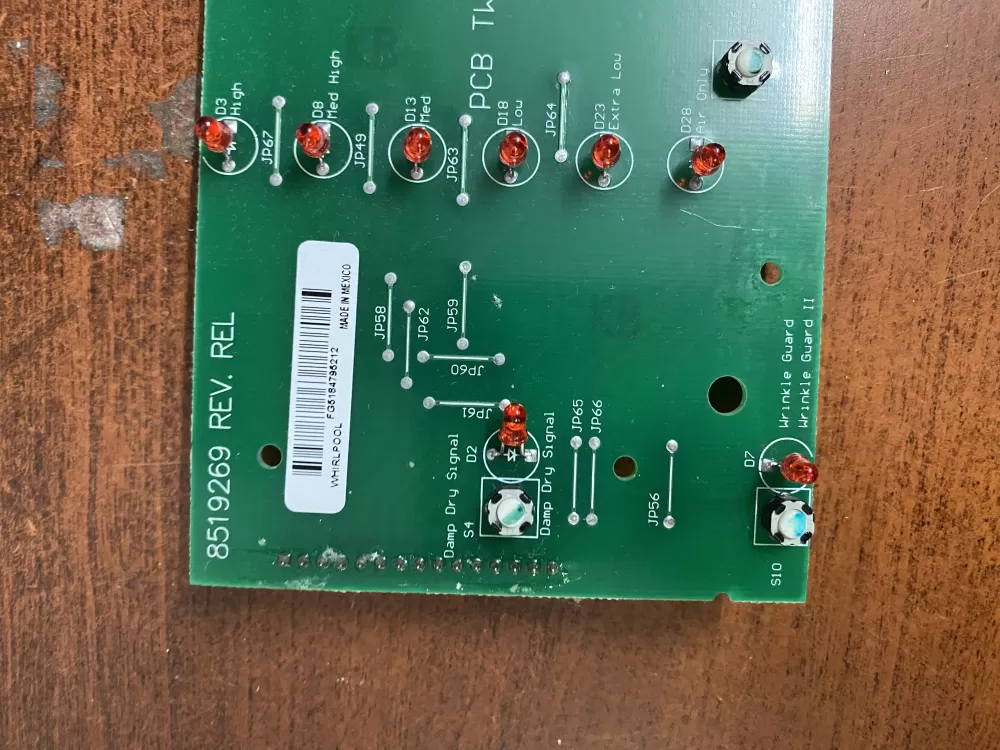 Whirlpool Kenmore WP8529879 8519269 Dryer Control Board AZ98623 | BK1686