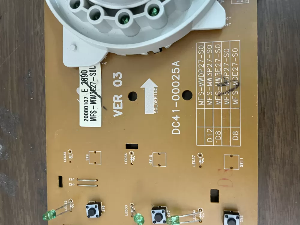 Samsung DC92-00124A DC41-00025A Dryer UI Control Board AZ37598 | KMV97