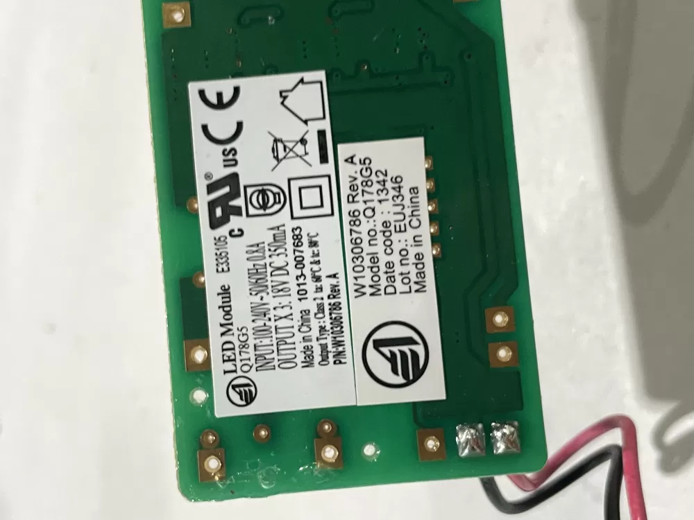 Whirlpool W10306786 Refrigerator LED Inverter Board Box AZ175160 | Wm509