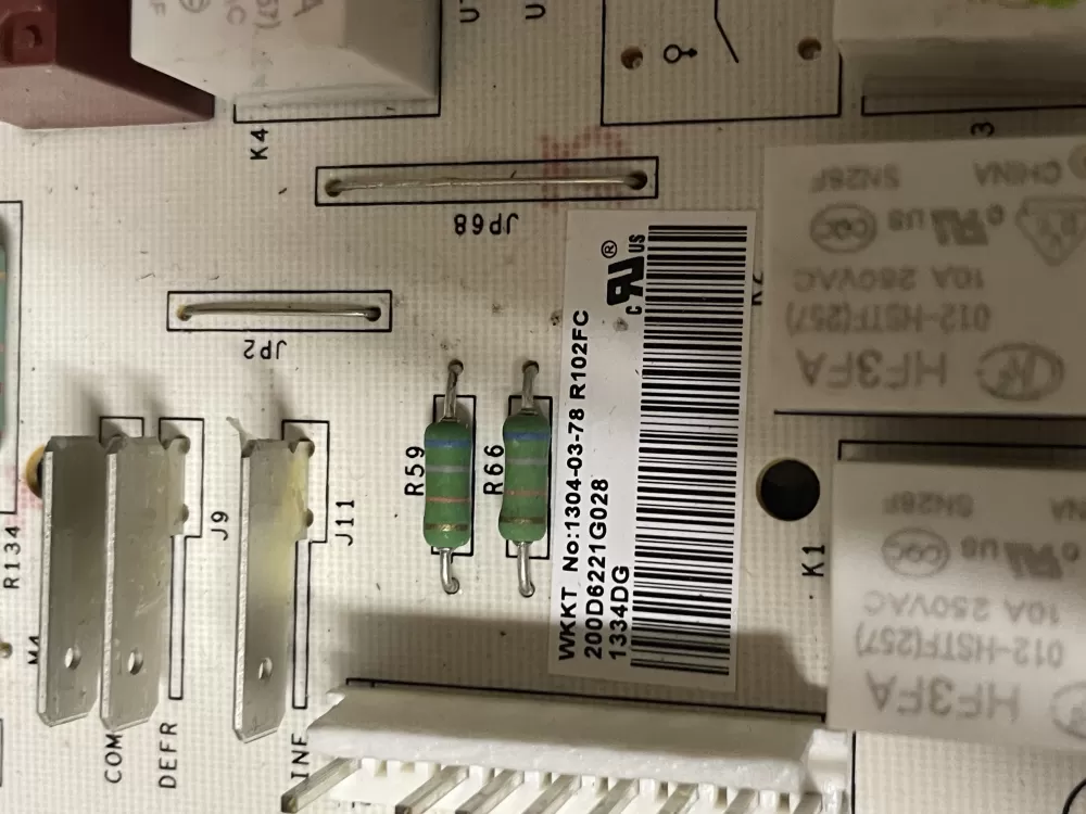 GE 200D6221G028 EBX1110P002 Refrigerator Control Board AZ42810 | Wm1748