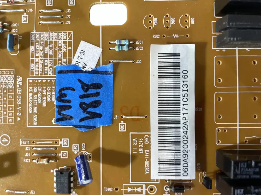Samsung DA41-00524A DA41-00526A Refrigerator Control Board AZ162106 | Wmv818