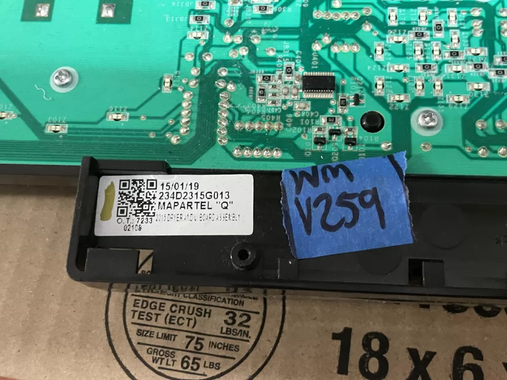 GE Dryer 234D2315G013 Main Control Board AZ100615 | Wmv259
