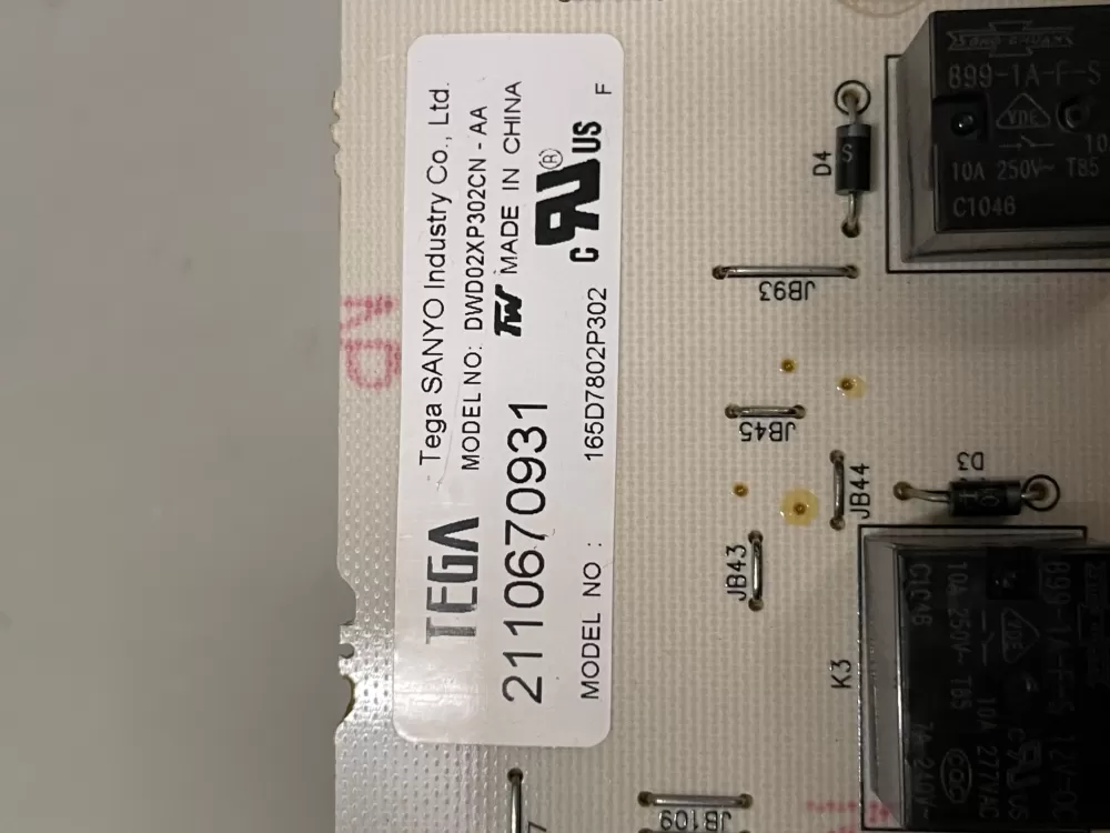 GE 165D7802P302 Dishwasher Control Board AZ55467 | Wm1954