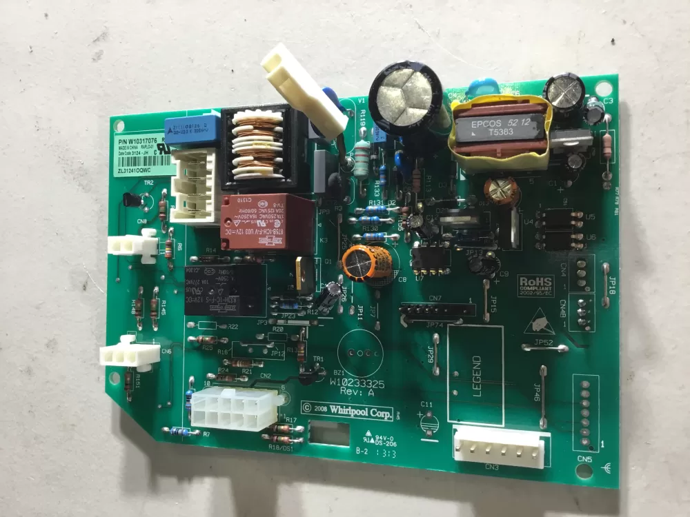 Whirlpool  KitchenAid  Kenmore  Jenn-Air AP6019378 W10205552 W10268635 W10317076 WPW10317076 PS11752684 Refrigerator Control Board