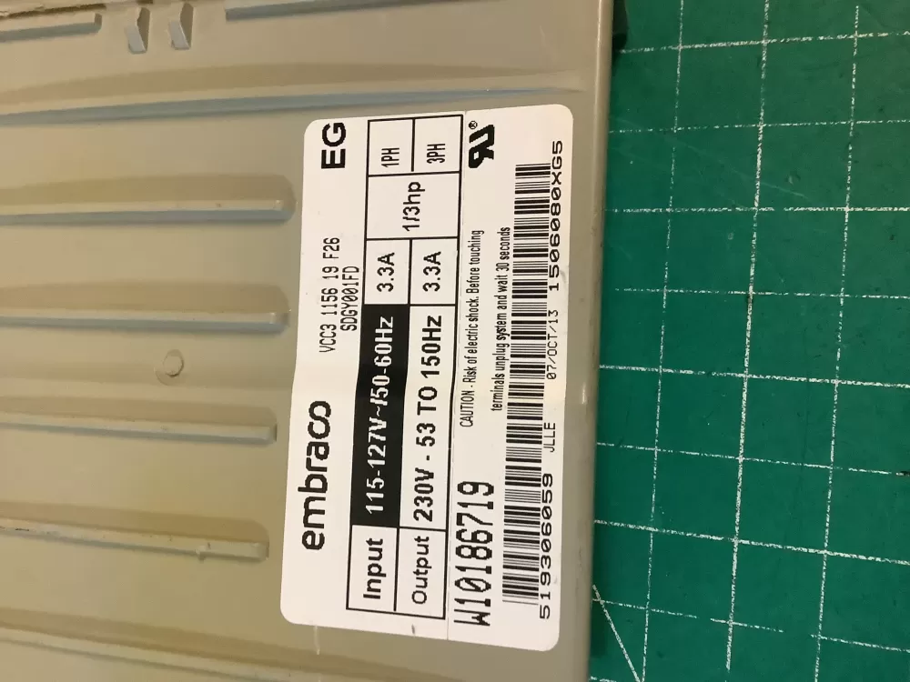 Whirlpool W1089391 Refrigerator Compressor Inverter Control AZ223368 | NR1822