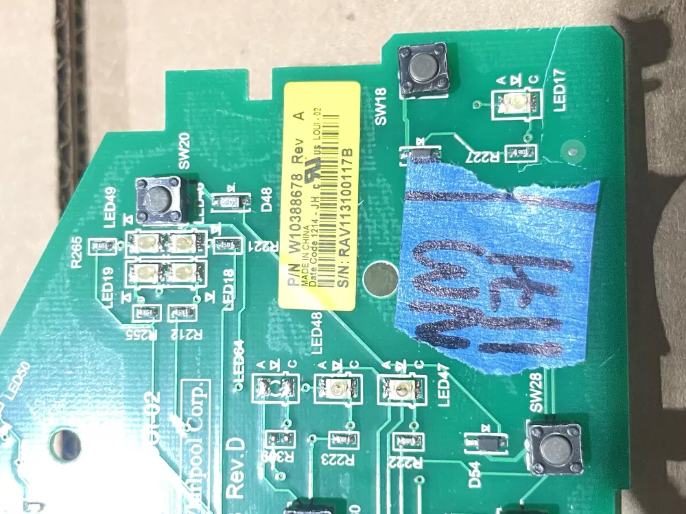 Whirlpool W103388678 WPW10388674 AP6020758 Dryer Control Board AZ77906 | Wm1171