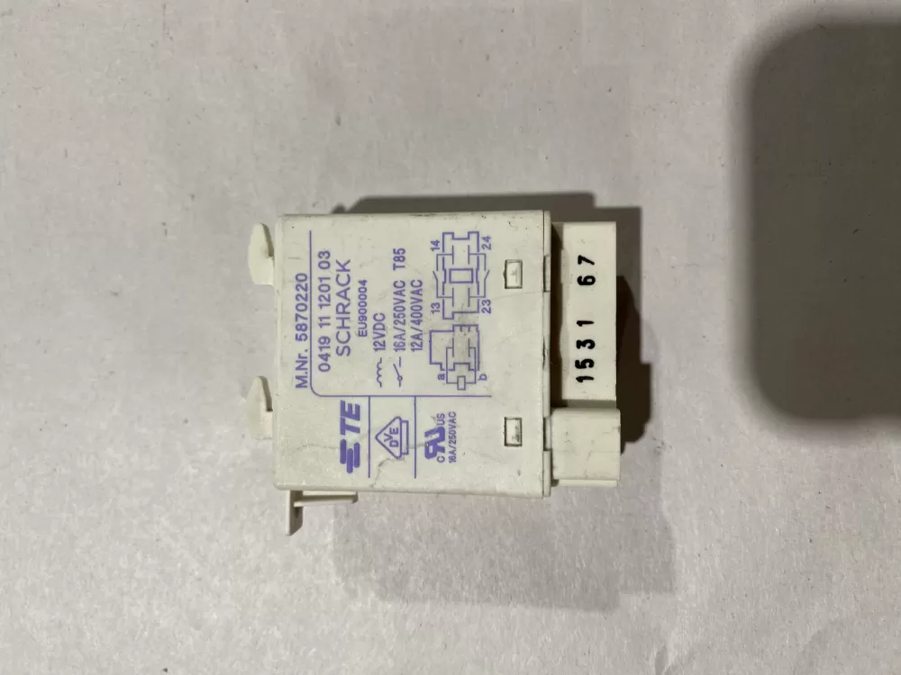 Miele 5870220 Dishwasher Heating Element Relay