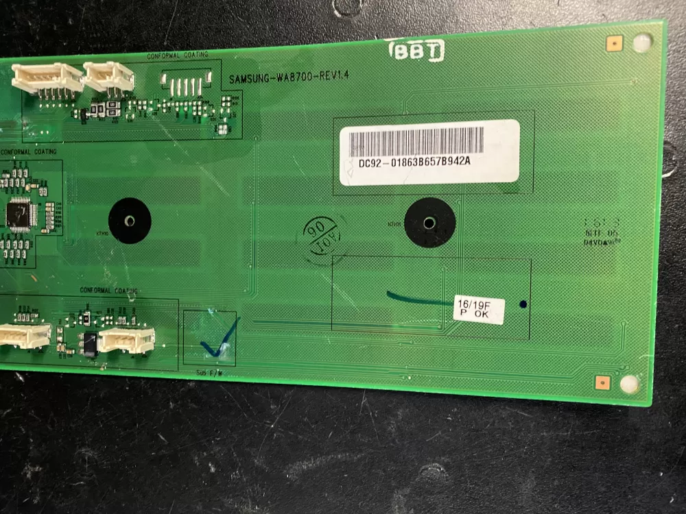 Samsung DC92 01863B Dryer Control Board AZ4909 | BK1212